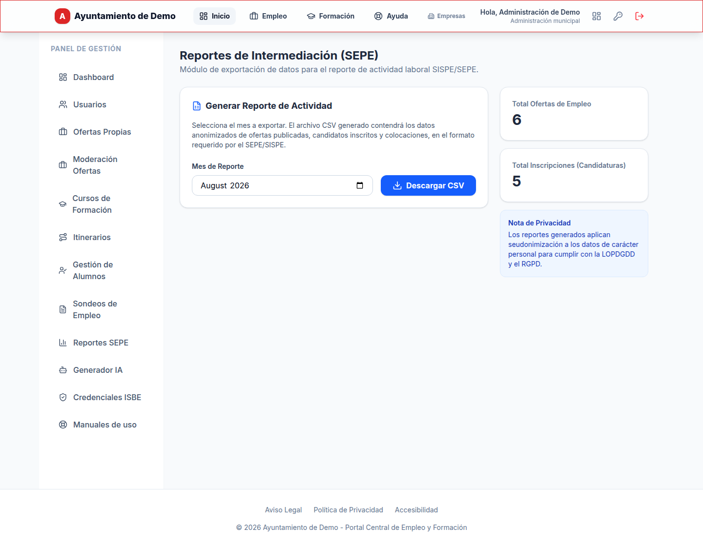 Abre «Reportes SEPE» — Sacar informes y exportar datos